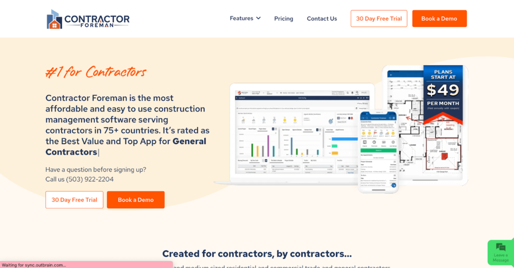 Contractor Foreman home page
