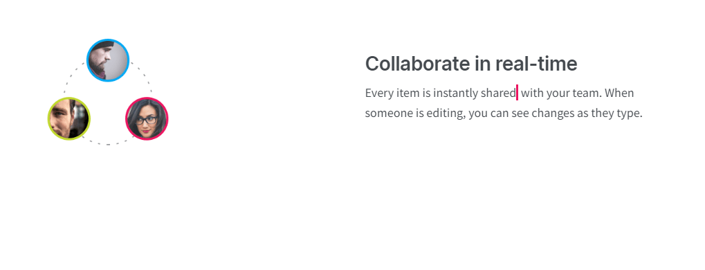 Corporate Wiki page that says "Collaborate in real time"