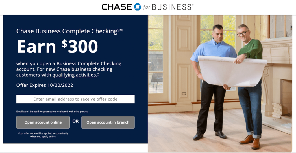 An image showing that Chase for Business offers perks and easy application for new businesses.