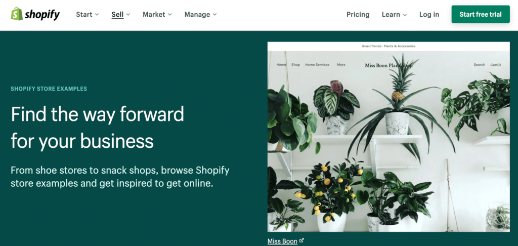A screenshot of Shopify, our top recommended software tool for ecommerce businesses.