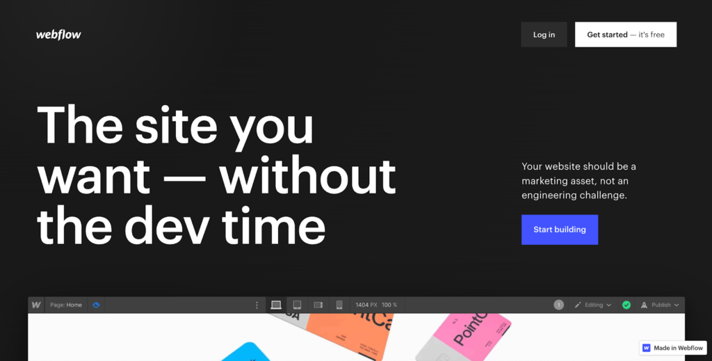 Webflow home page