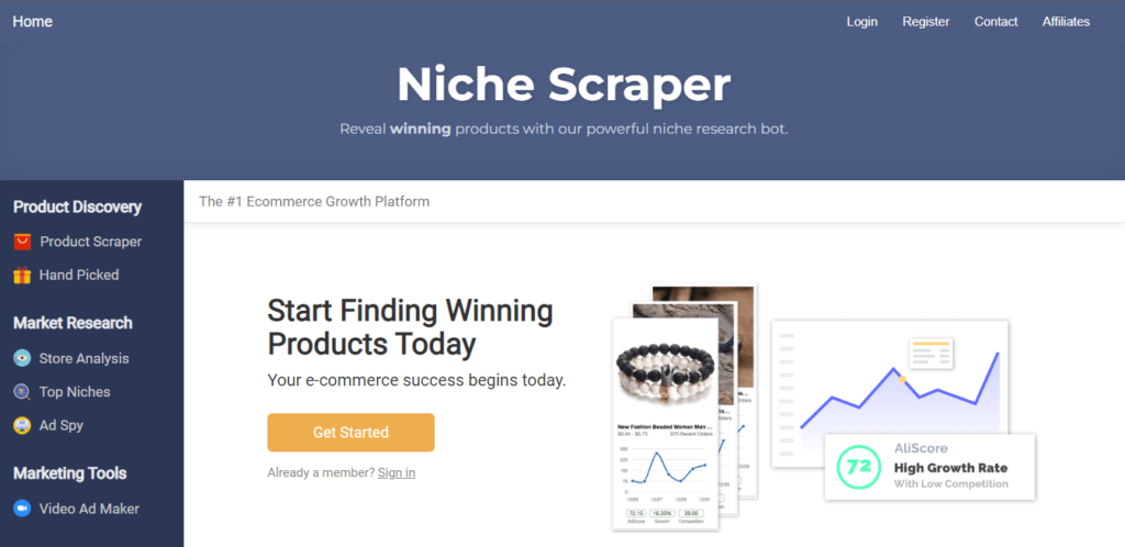 Niche Scraper home page