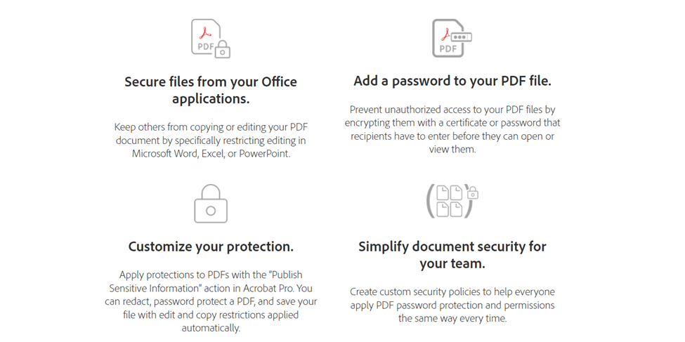 Adobe Acrobat Pro security features