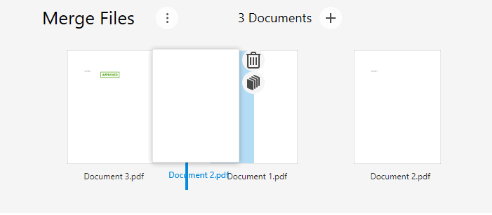Screenshot of Soda PDF option to drag and drop files in any order you want
