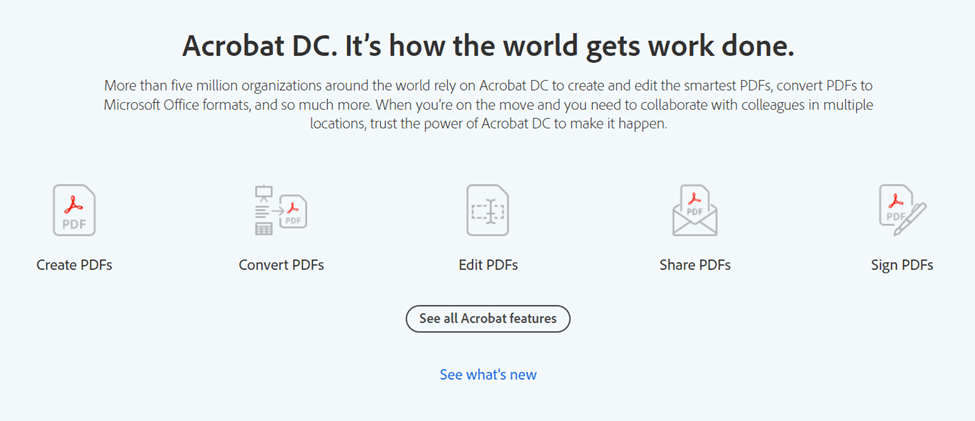 Adobe Acrobat DC features