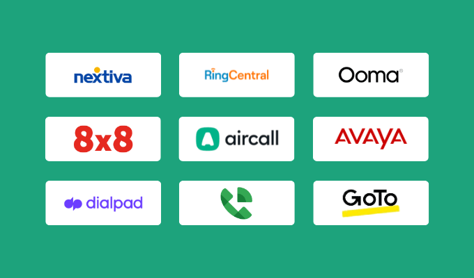 Company logos for our best business phone systems reviews