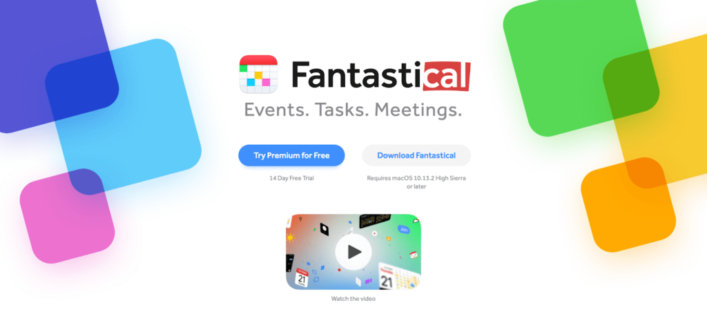 Screenshot of Fantastical by Flexibits home page