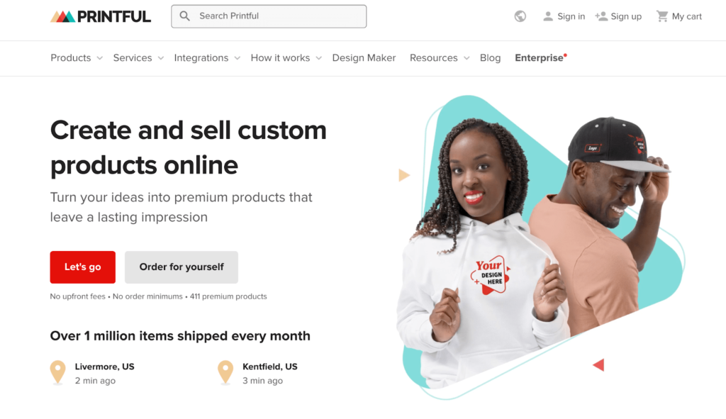 Printful home page