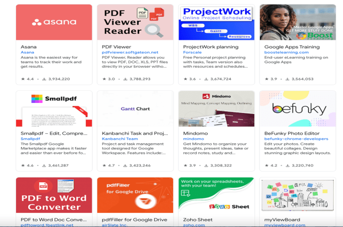 A sampling of Google Drive’s integrations, some of which are high-quality and some of which aren’t.