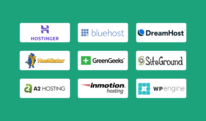 Company logos for our best GoDaddy alternatives and competitors