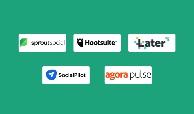 Company logos for our best Hootsuite alternatives and competitors