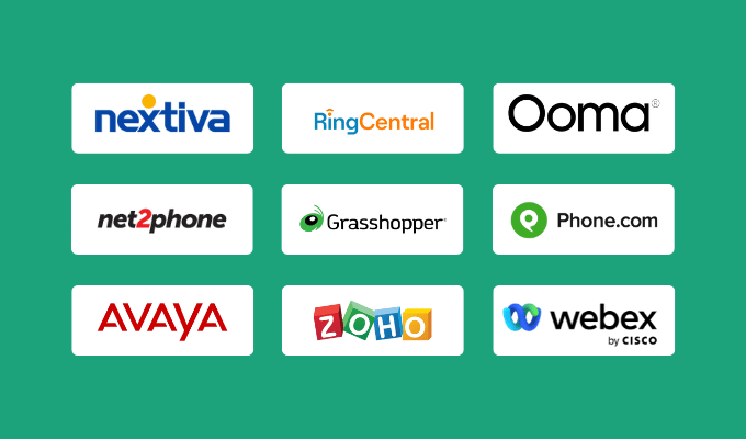Company logos for our best office phone systems reviews