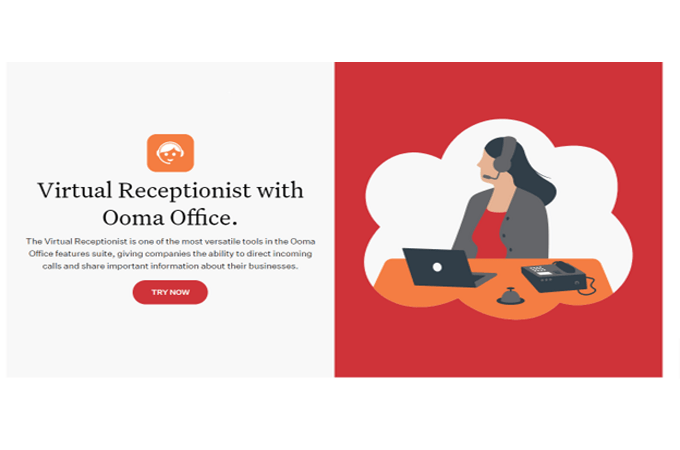 Screenshot of Ooma Virtual Receptionist webpage