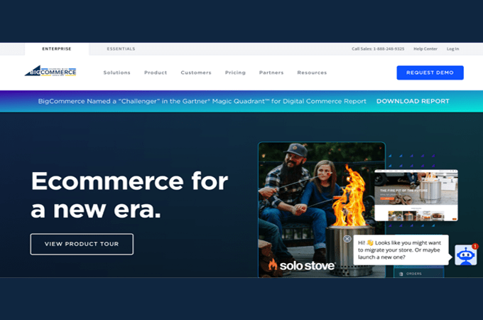 Screenshot of BigCommerce ecommerce webpage