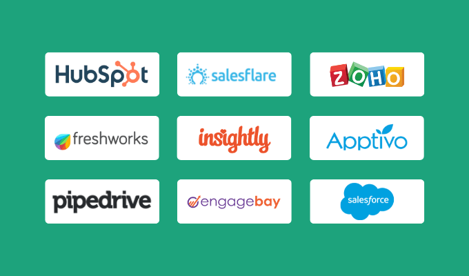 Company logos for our best Salesforce alternatives and competitors