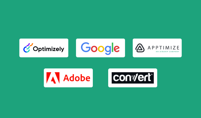 Company logos for our best A/B testing tools reviews.