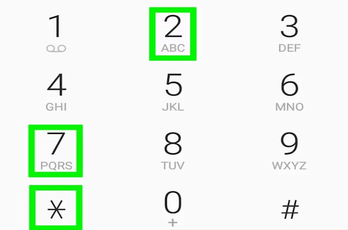 Dial pad with star code example