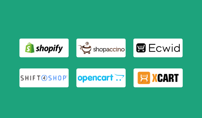 Company logos for our best shopping cart software reviews