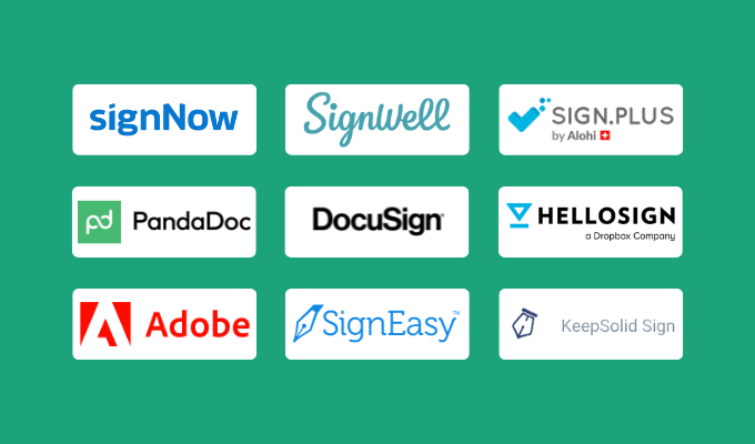 Company logos for our best electronic signature software