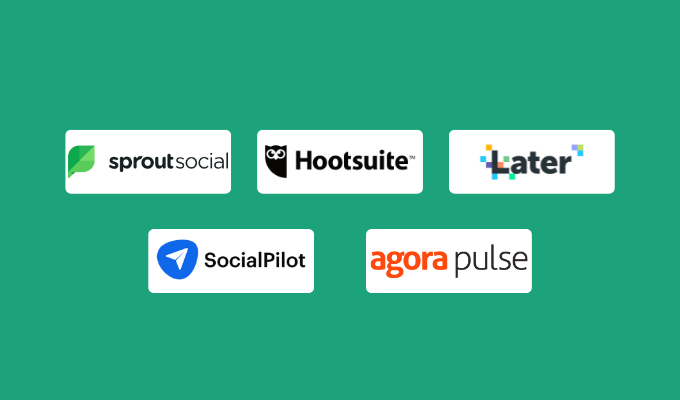 Company logos for our best social media marketing software to help you make money on Instagram