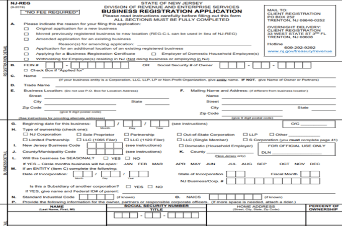Screenshot of the New Jersey Certificate of Formation document