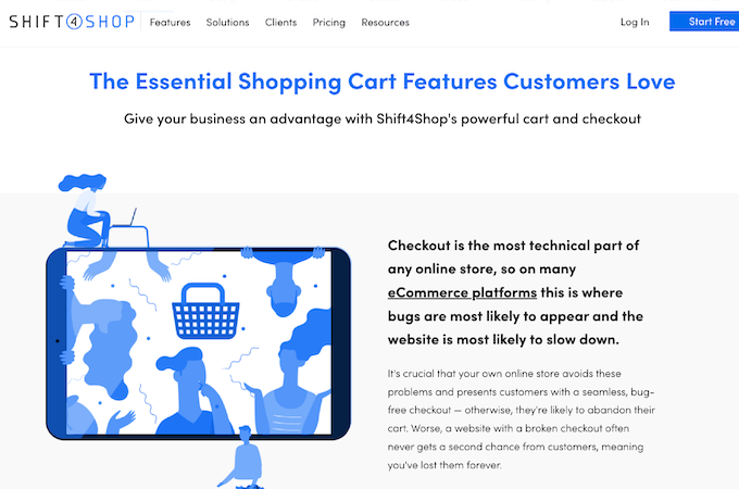 Screenshot of Shift4Shop shopping cart webpage
