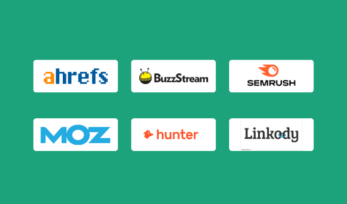 Company logos for our best link building tools reviews.