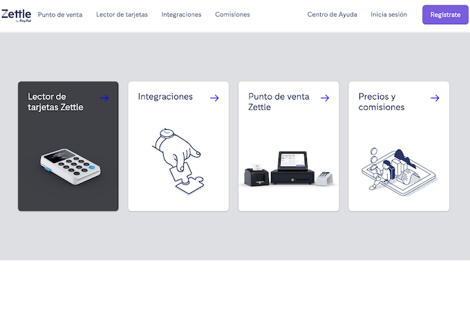 Screenshot taken from the Zettle Mexico homepage.