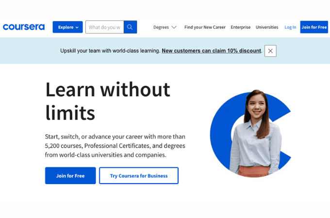 Coursera homepage