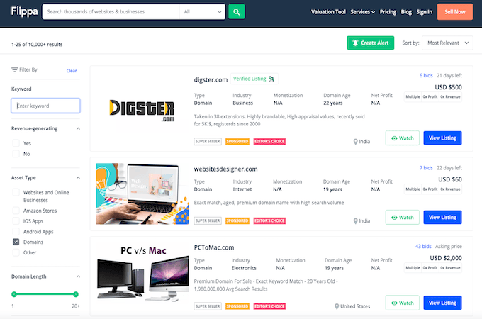 Compare the Best Domain Auction Sites