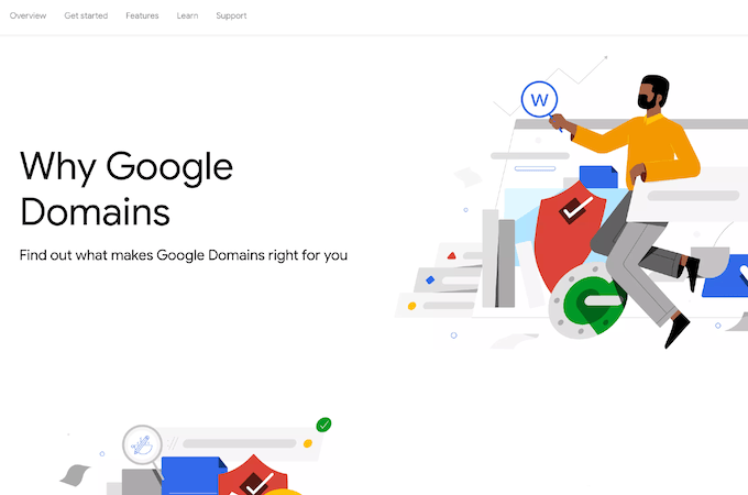 Screenshot from Google Domains webpage - Why Google Domains.