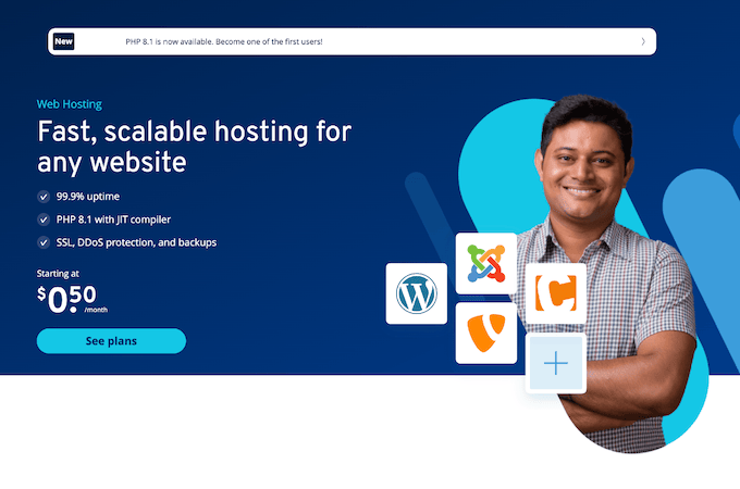 Screenshot of IONOS web hosting page.