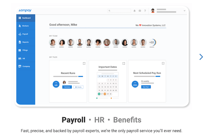 OnPay interface