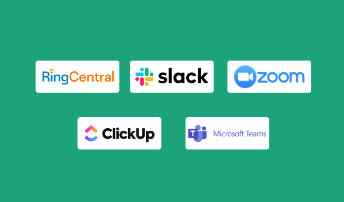 Company logos for our best business communication tools reviews.