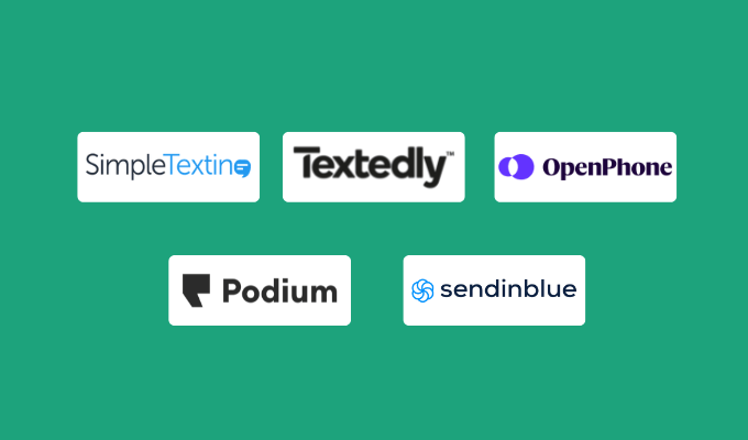 Company logos for our best business text messaging services reviews.