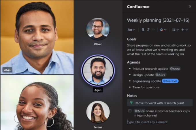 Screenshot of a video meeting on Microsoft Teams.
