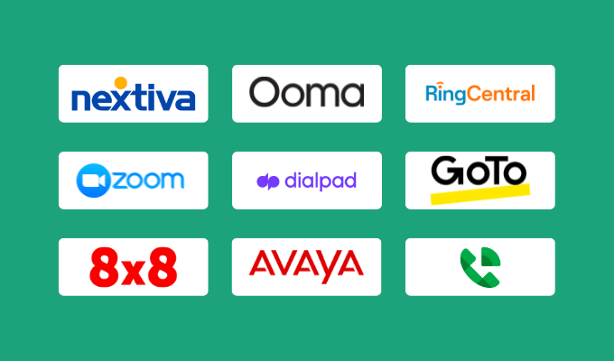 Company logos for our best cloud-based phone systems reviews.