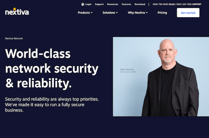 Nextiva security and reliability webpage