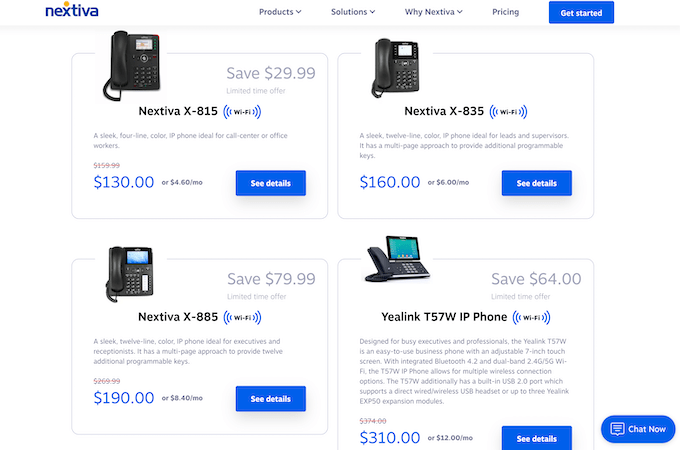 Nextiva VoIP desk phone options