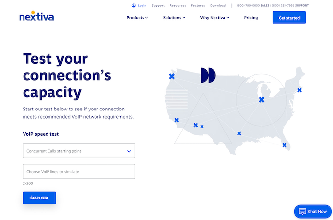 Nextiva speed test webpage