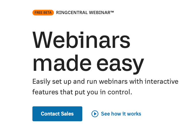 business phone service cost RingCentral Webinar service image