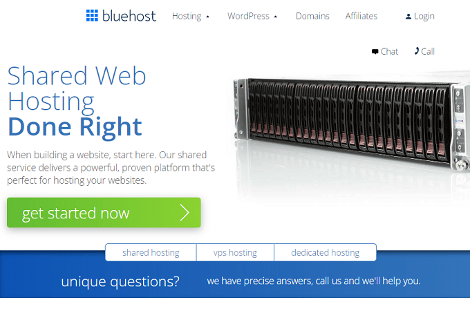Bluehost cPanel hosting
