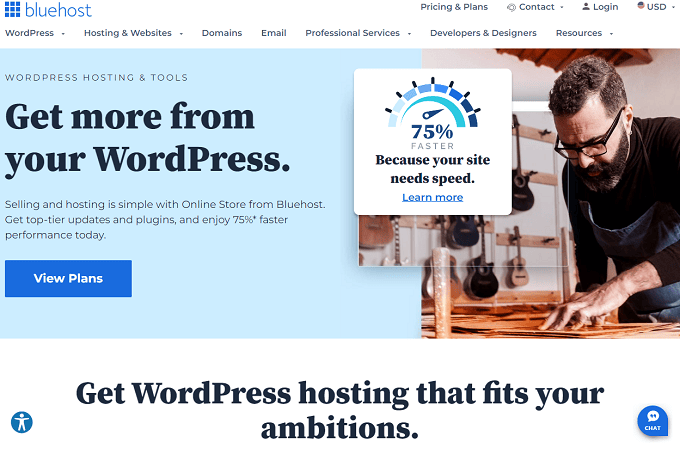 Alojamiento de WordPress Bluehost