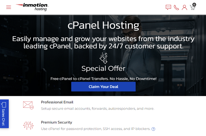 InMotion cPanel hosting