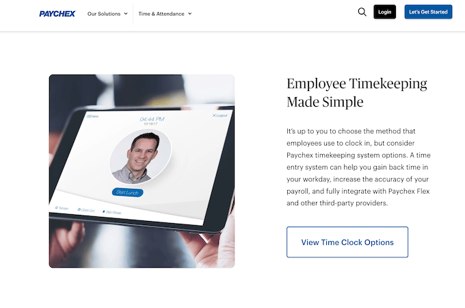 Image of Paychex's employee timekeeping solution