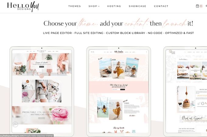 Hello You Designs themes page