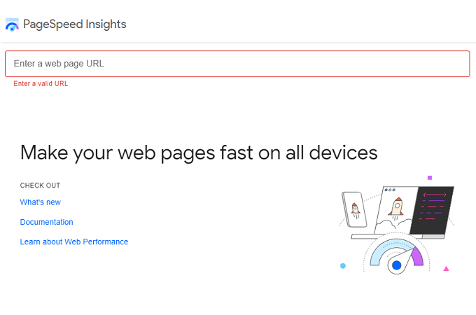 PageSpeed Insights test