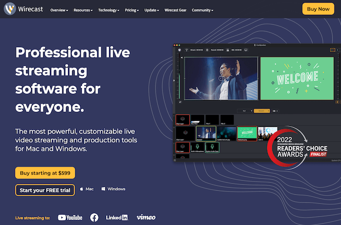 Wirecast homepage