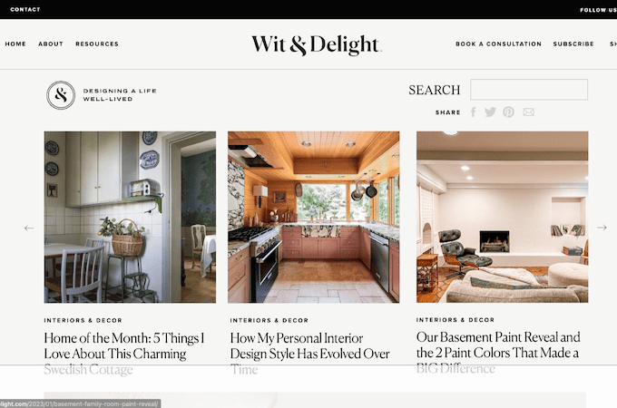 Wit & Delight homepage