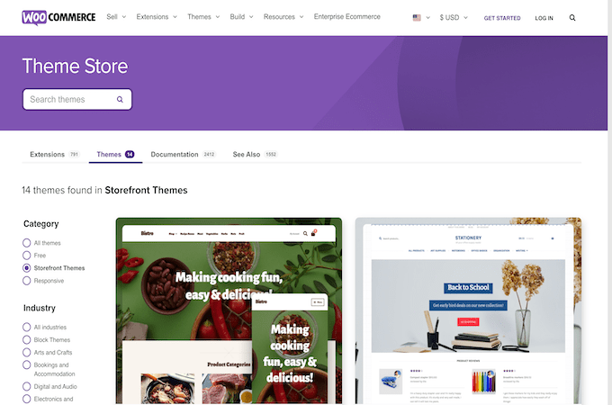 WooCommerce theme store